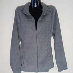 Old Navy Gray Full-Zip Utility Fleece Jacket